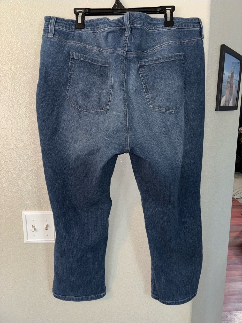 Style & Co Plus Size 22W Frosty Shimmer Embellished Distressed Boyfriend Jeans - Picture 4 of 7